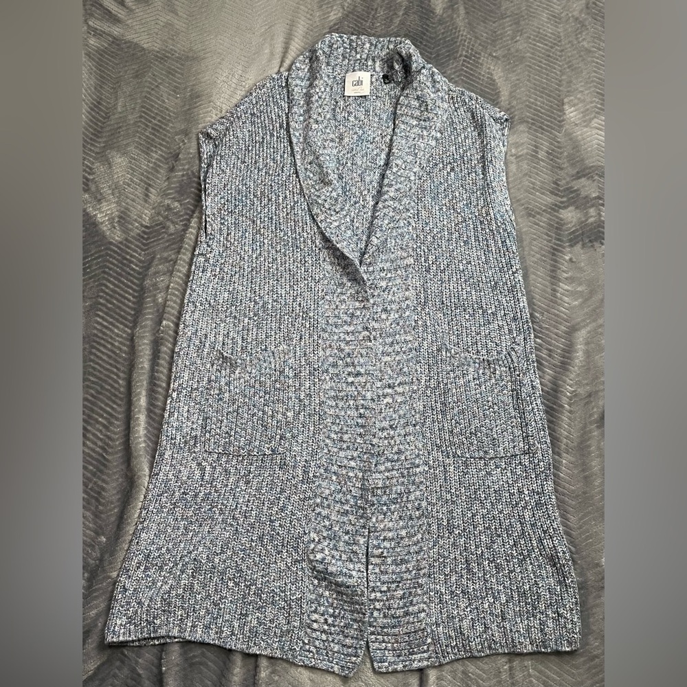 Cabi Napa Love, Carol Collection‎ Sleeveless Open Long Duster Cardigan Sweater